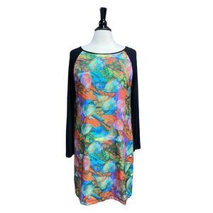 Vivante Multi Color Long Sleeve Dress Size Large NWOT